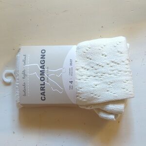 New Carlomagno Cream Tights Kids Size 4